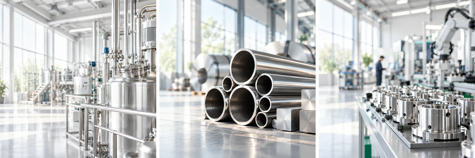 Exemples de fabrication industrielle : process inox, matières métalliques et pièces de précision